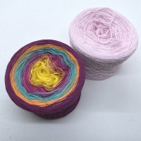 Streifentuch SET "Rosa mit bunten Streifen"
